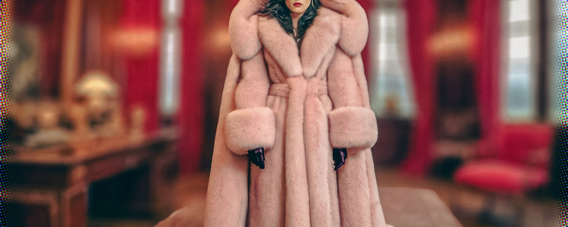 Stable Diffusion Render of Katie McGrath in a Fur Coat
